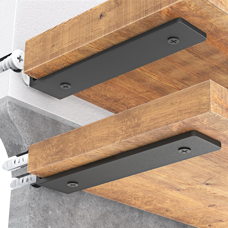 Heavy Duty Floating Shelf Brackets, 8 Inch, 4 Pack L Brackets for Wood Shelves,