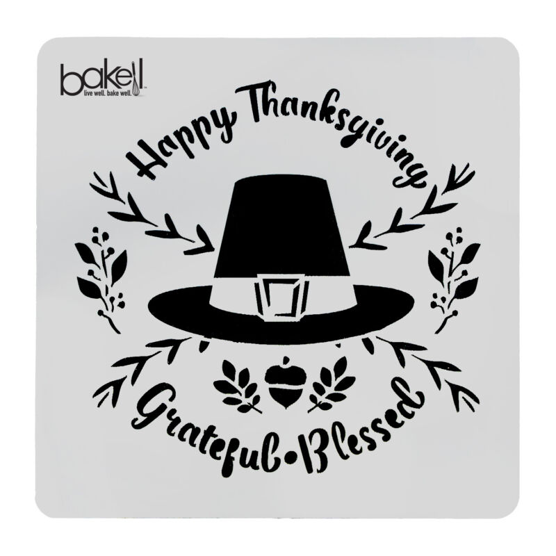 5x5 Happy Thanksgiving Stencil Decorating and Craft Stencils Bakell®