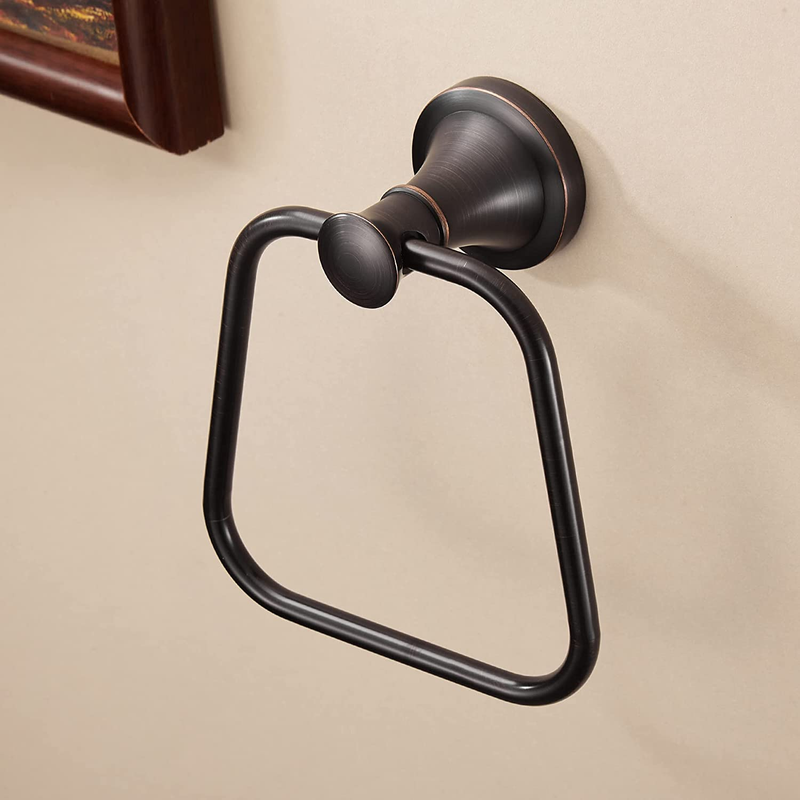 Bronze Hand Towel Ring, Bath Towel Holder Oil Rubbed, Bathroom Towel Hanger Wall