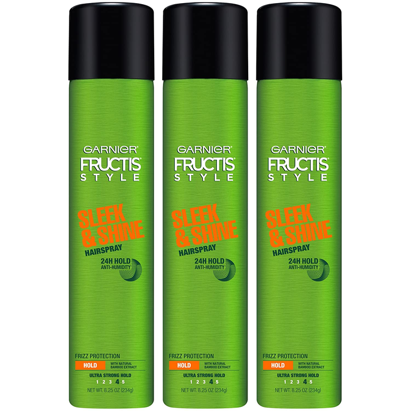 Garnier Fructis Style Sleek and Shine Hairspray All Hair Types 8.25 Oz Pack of 3