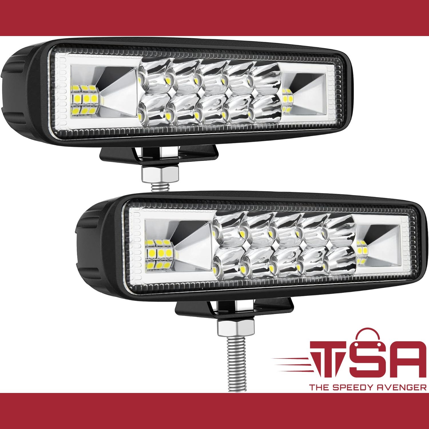 2pk 6in LED Off Road Light Pods for Truck ATV Golf Cart 4800Lm 48W Waterproof