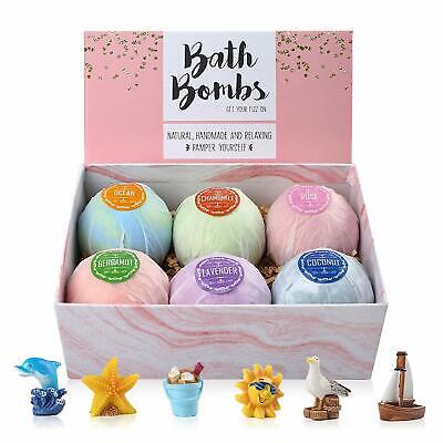 Bath Bombs Christmas Gift Surprise Fizzy Natural Essential Oils with 6x Kids Toy