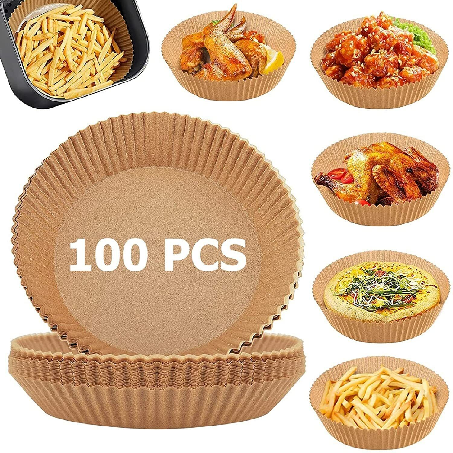 Air Fryer Liners, 100 pcs Disposable Paper Liner  for Baking