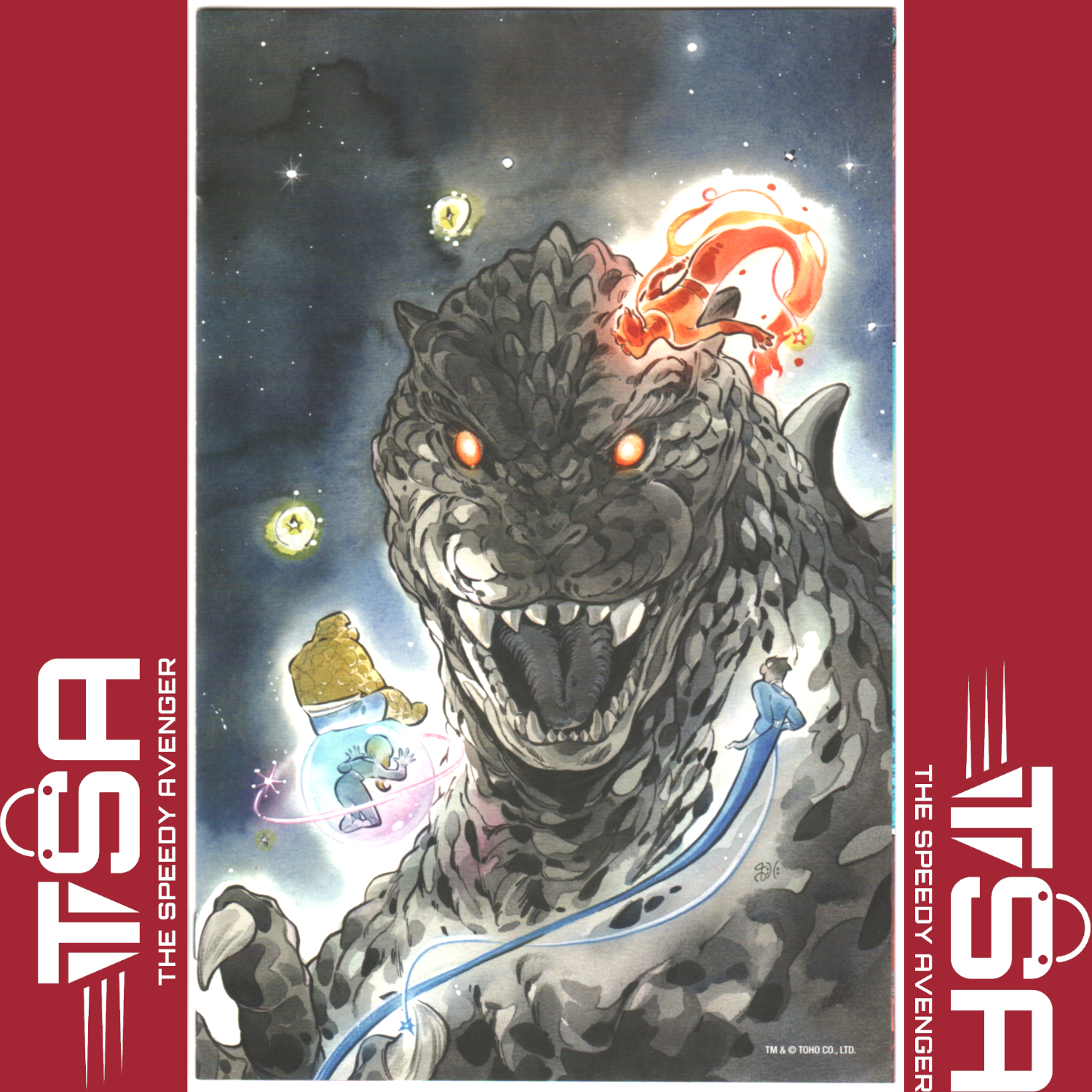 GODZILLA VS FANTASTIC FOUR #1 Peach Momoko 1:100 Virgin Incentive Ratio Variant