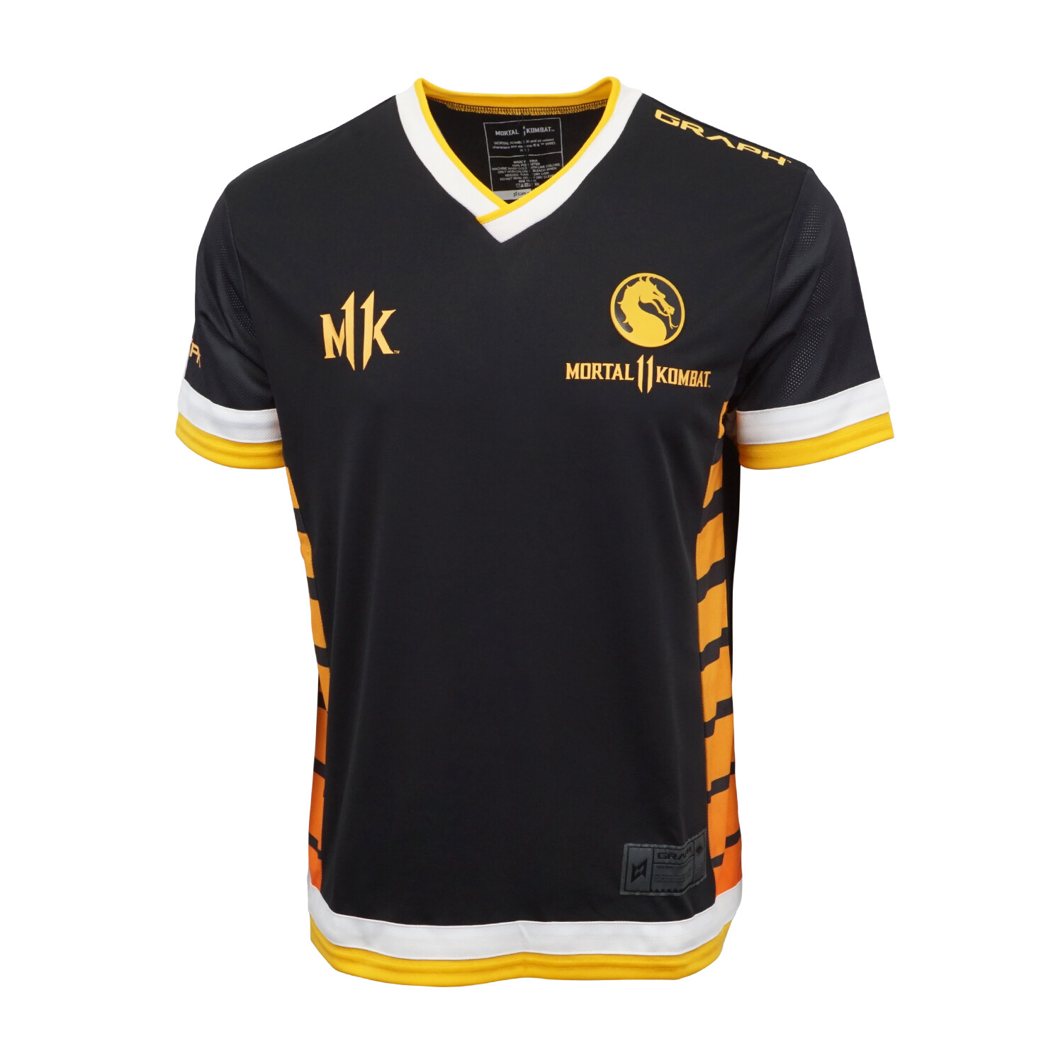 

Мужской джерси Mortal Kombat MK11 с графикой, аутентичная лицензия на видеоигру, Black / yellow