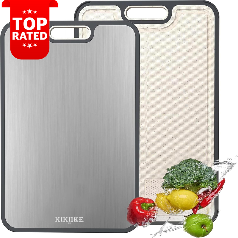 Double Sided Titanium Chopping Board Food Grade Non-Slip Durable Easy Clean