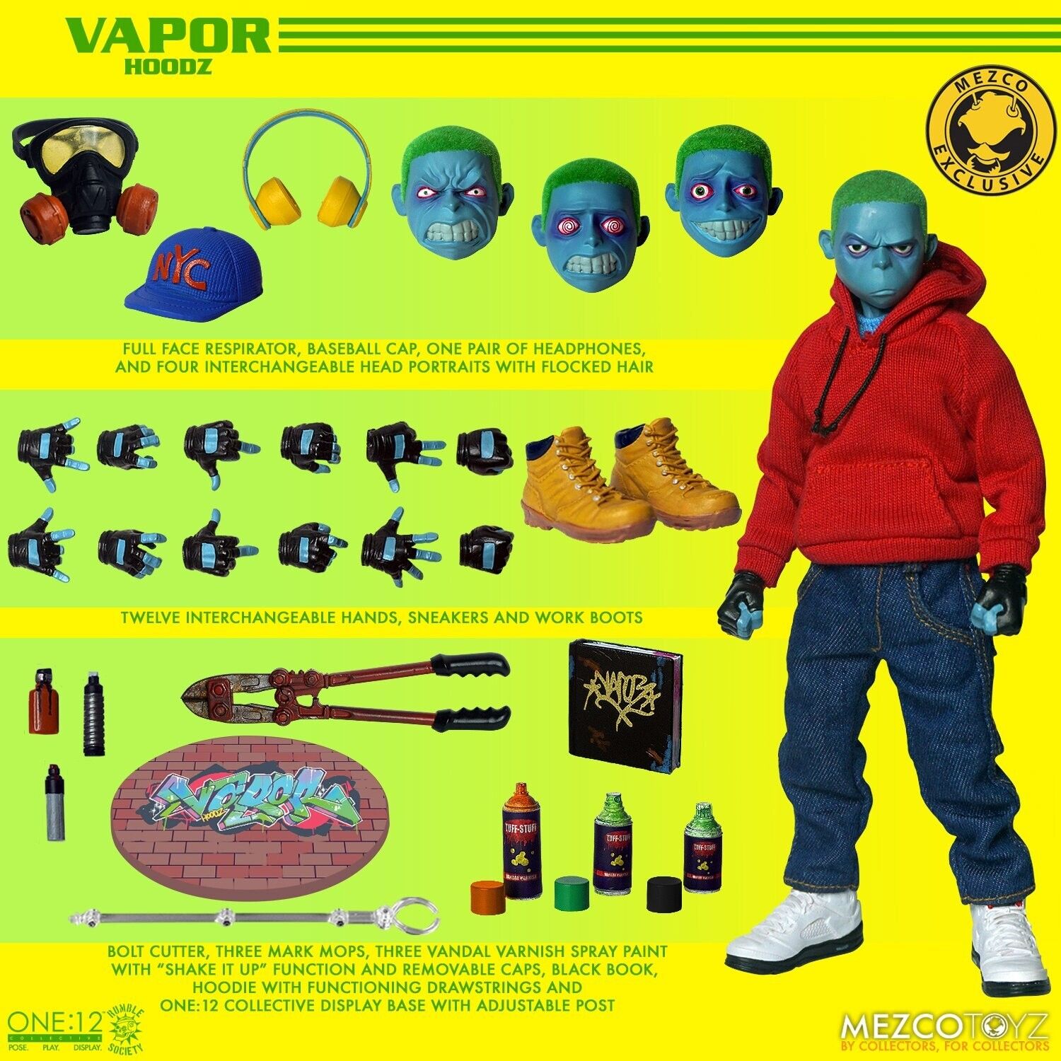 In Stock,Mezco 1/12 Hoodz: Vapor (Exclusive)Action Figure In Stock,Mezco 1/12 Hoodz: Vapor (Exclusive)Action Figure