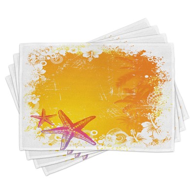 Ambesonne Ocean Marine Placemat Set of 4 Fabric Place Mats for Table Decor