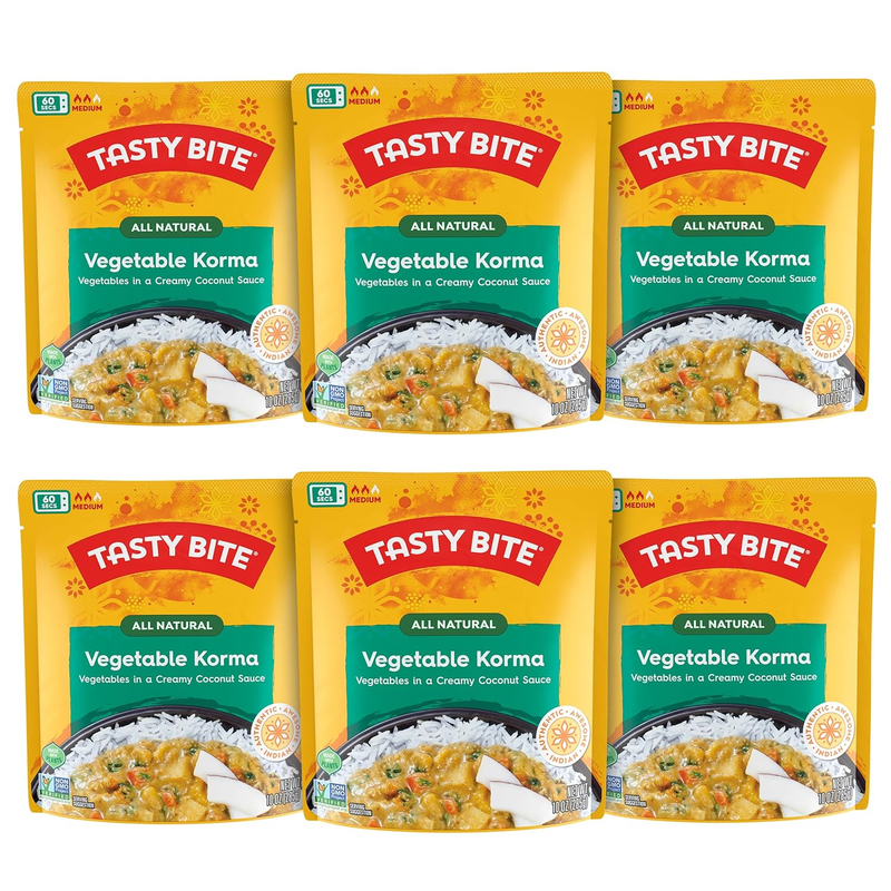 Tasty Bite Vegetable Korma 10oz Pack of 6 Microwavable Entrée