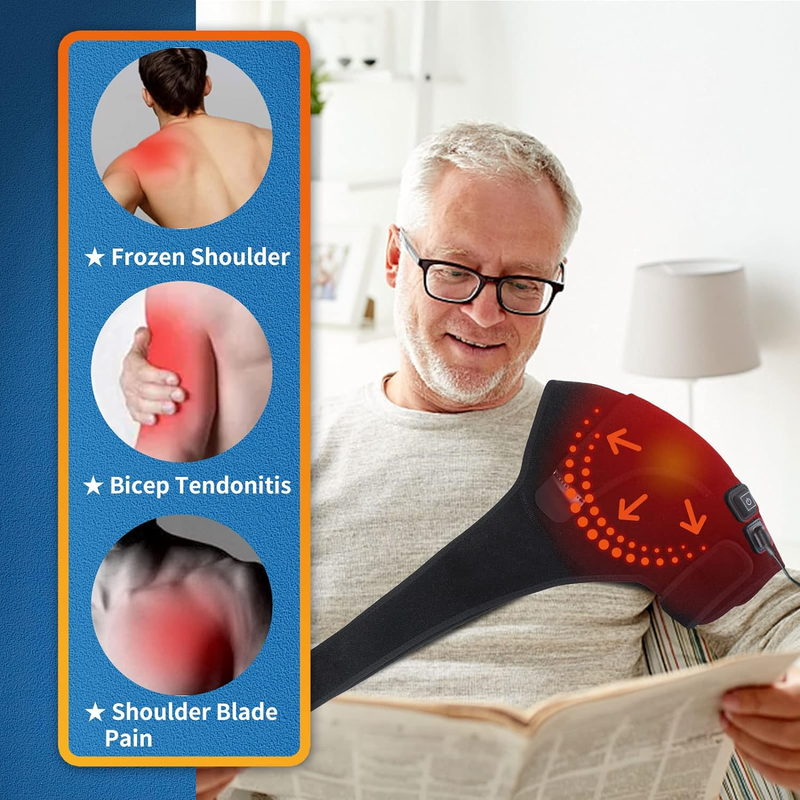 Heated Shoulder Wrap, 3 Heat Settings, Heating Pad Support Brace For