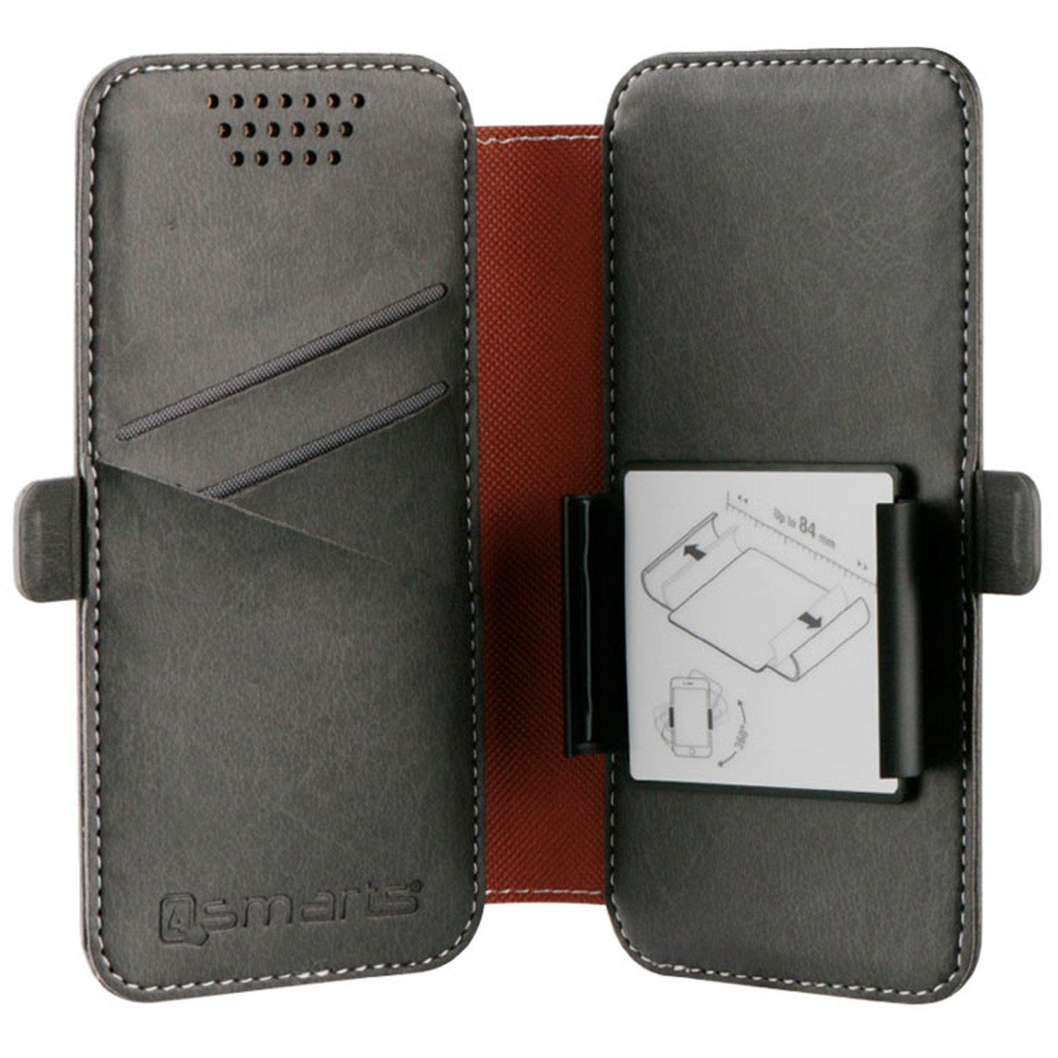 4SMARTS DALSTON BOOK CUSTODIA LIBRO per SMARPHONE CELLULARI FINO A 5.7" NERA