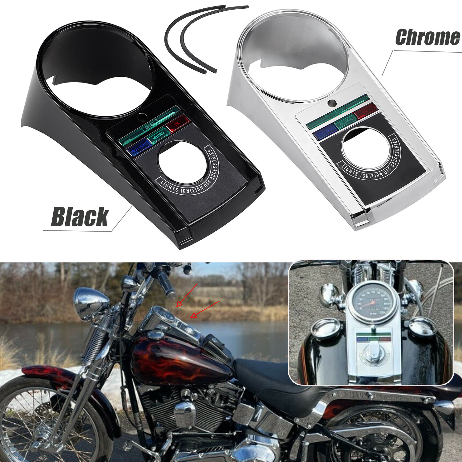 ストーブ DaSH Speedometer Speedo Dash Panel Cover Housing For Harley