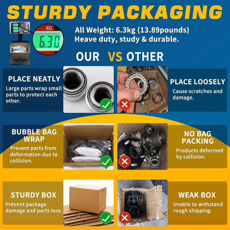 2Sets 5 on 4.5'' Trailer Hub Kits for 2000Lbs 1'' or 1-1/16'' Straight Axle, 5 L