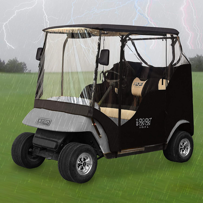 Golf Cart Enclosure 600D for 2 Passenger Universal EZGO TXT/RXV, with 2 Door Zip