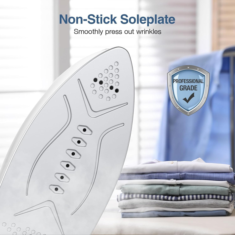 Mini Travel Iron with Steam,1000W Portable Non-Stick Soleplate Steam Samll Iron