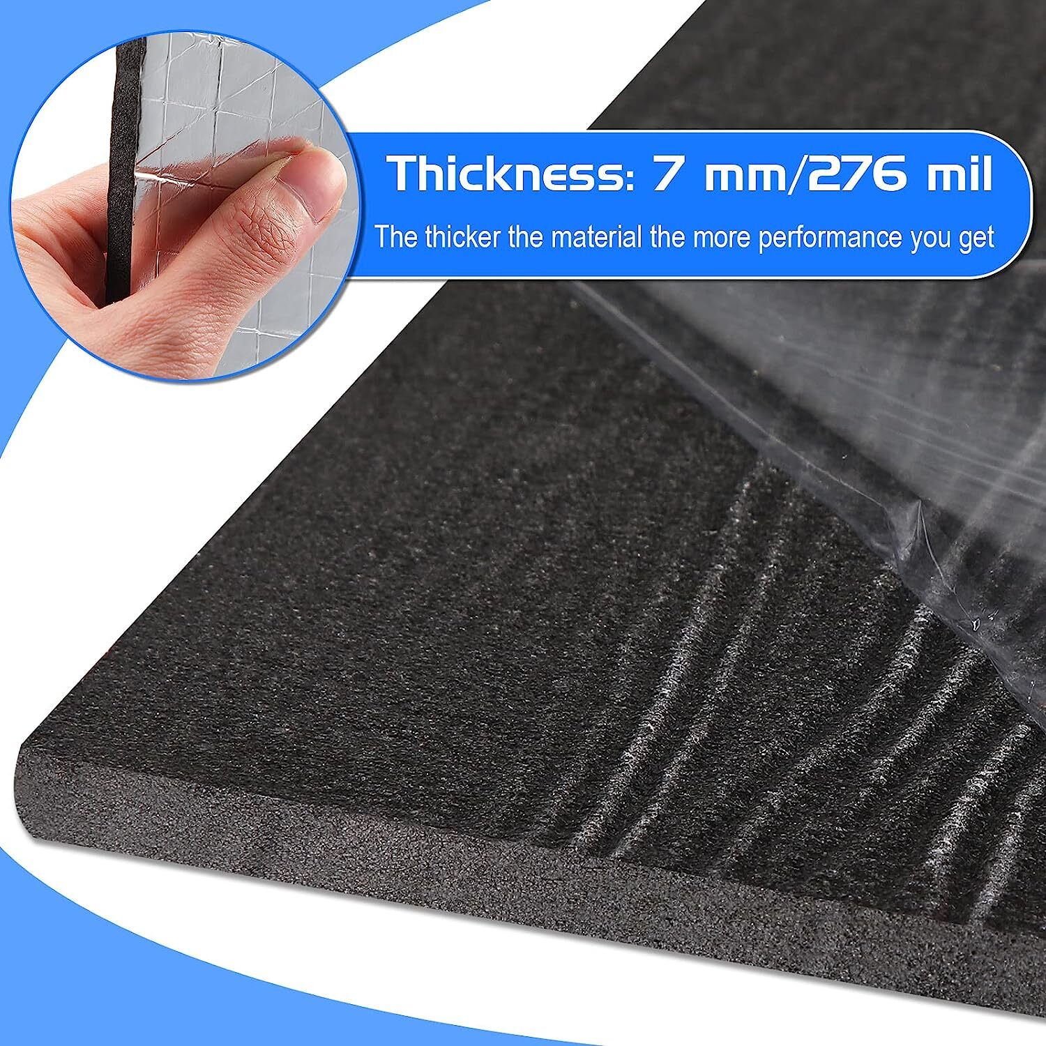 16 ~ 112SQFT Sound Deadener Mat Noise&Heat Shield Insulation Car Hood Trunk Door