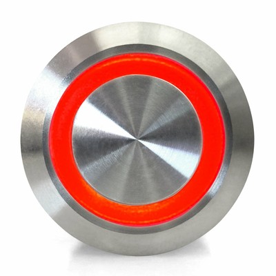 19mm Momentary Billet Buttons with LED Red or Yellow Ring rat