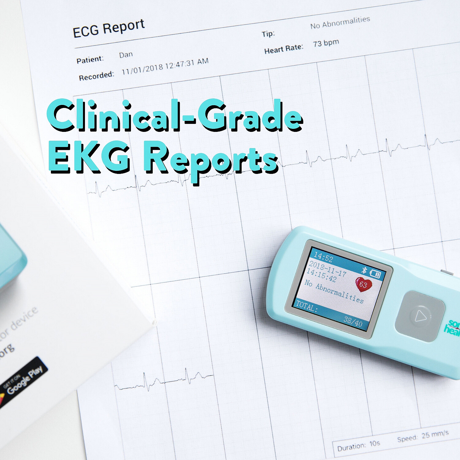 EKGraph Portable ECG Heart Rate Monitor SonoHealth Kardia Mobile