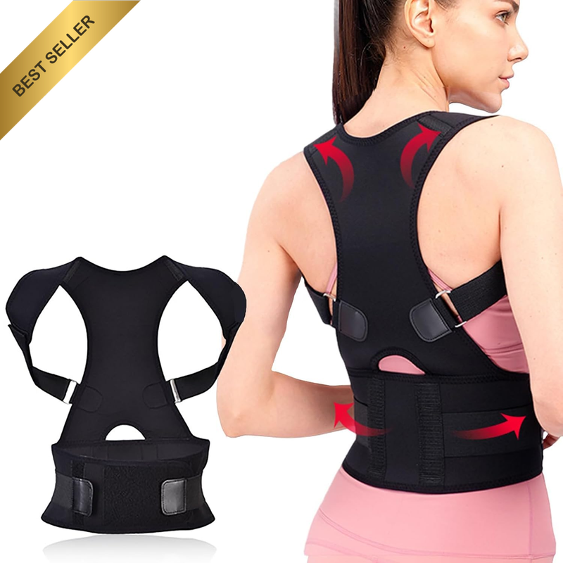 Adjustable Full Back Posture Corrector Brace Shoulder Support for Men Women Pain