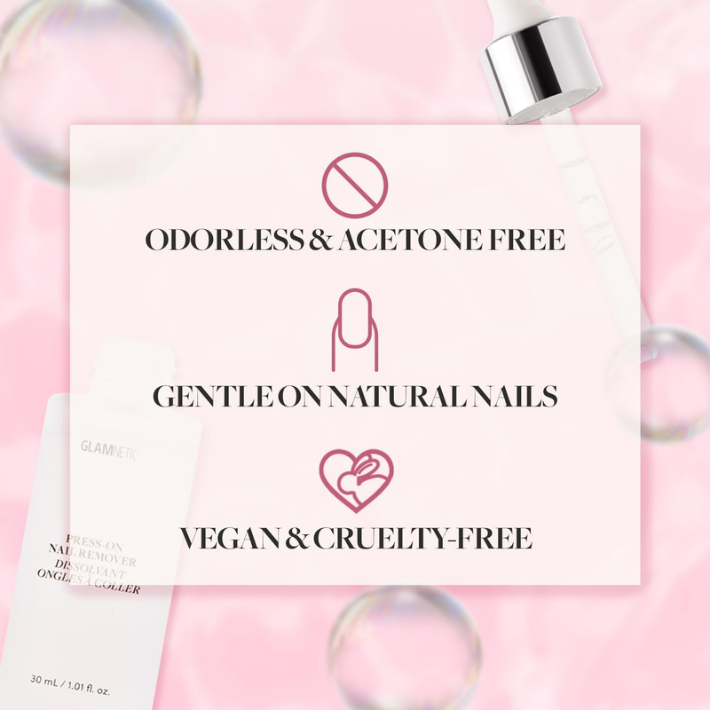 Press On Nail Remover | Odorless, No Acetone, Gentle Press-On Nail Remover Serum