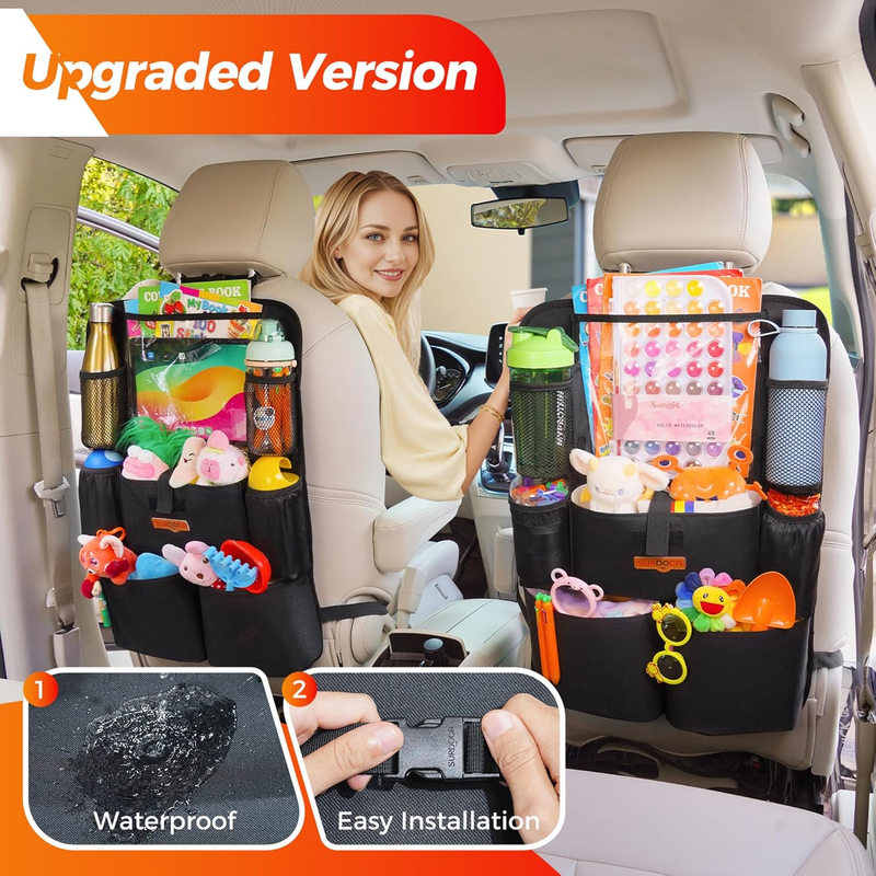 Backseat Car Organizer,4th Gen Back Seat Protector with 11 Inch Tablet Holder, 8