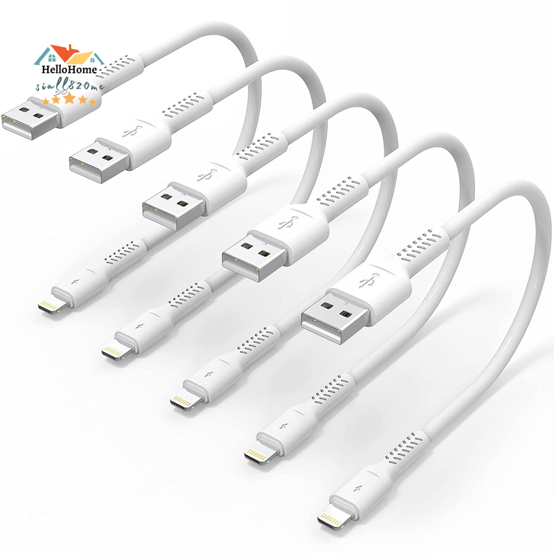6 Inch Iphone Charge Cable Short, 0.5Ft 5Pack USB to Lightning Cord for Fast Cha