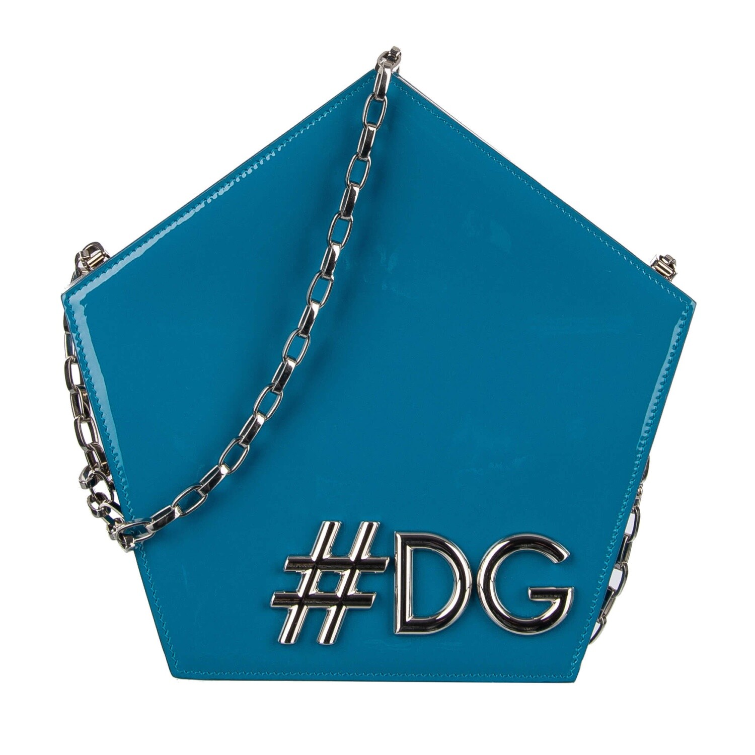 

DOLCE - GABBANA Сумка-клатч из лакированной кожи с хэштегом DG GIRLS Синий 08704, DG Girls