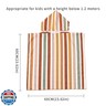 CoolaPeach Toddler and Kids Hooded Bath and Beach Towel - Microfiber Wearable Poncho, Soft Quick-Drying | 1-1.2m Height Fit | for Bathroom, Pool, Beach(Stripe)