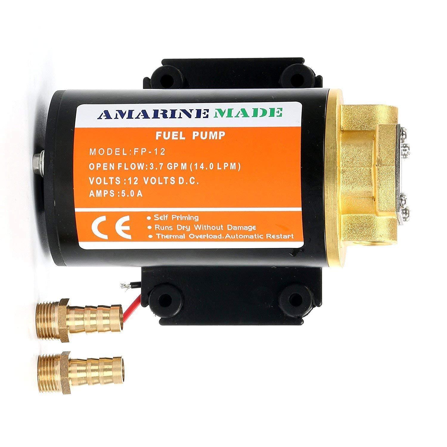 Amarine Made 12V Impellor Gear Oil Pump Water Diesel Fuel Scavenge Marine Boat