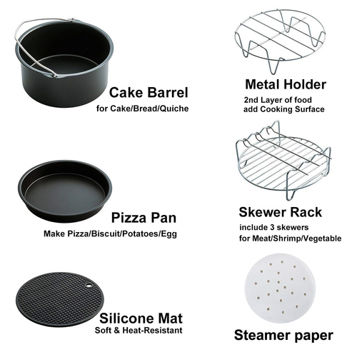 Freyamall Air Fryer Accessories 10 Pack, Compatible Gowise Set of 7 Inch, Deep