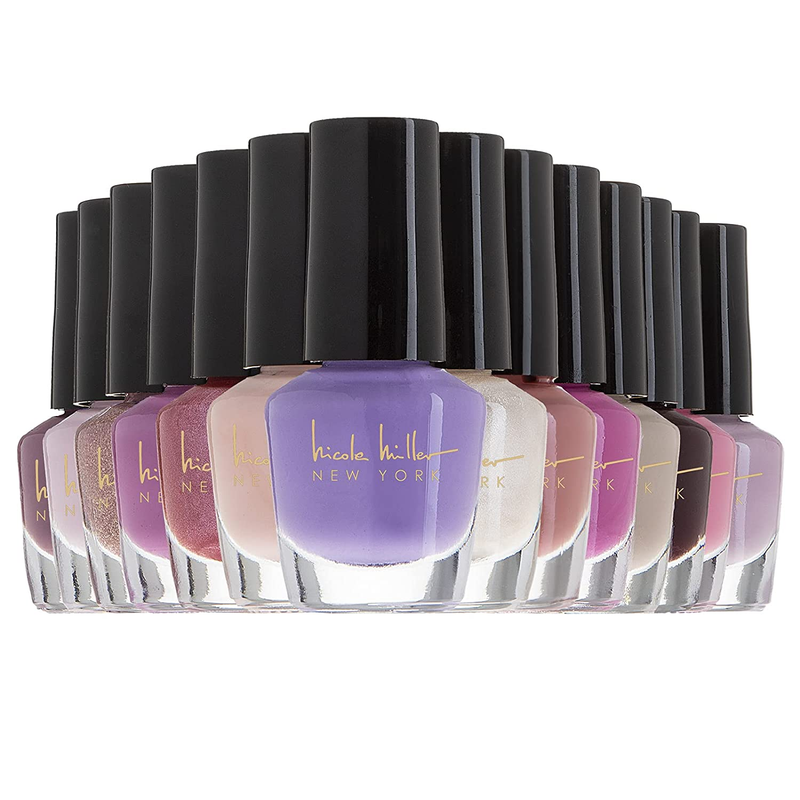 Nicole Miller Nail Polish Set, 14 MINI Nail Polish Colors, Polish Kit for Finge
