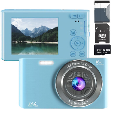 2.4'' Digital Camera 32GB HD 1080P 44MP LCD Display Screen 16X Zoom Anti-Shake