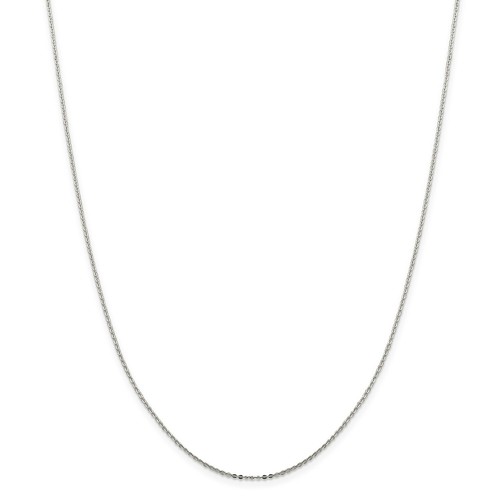 Sterling Silver Solid .90mm Flat Cable Link Chain w/ Spring