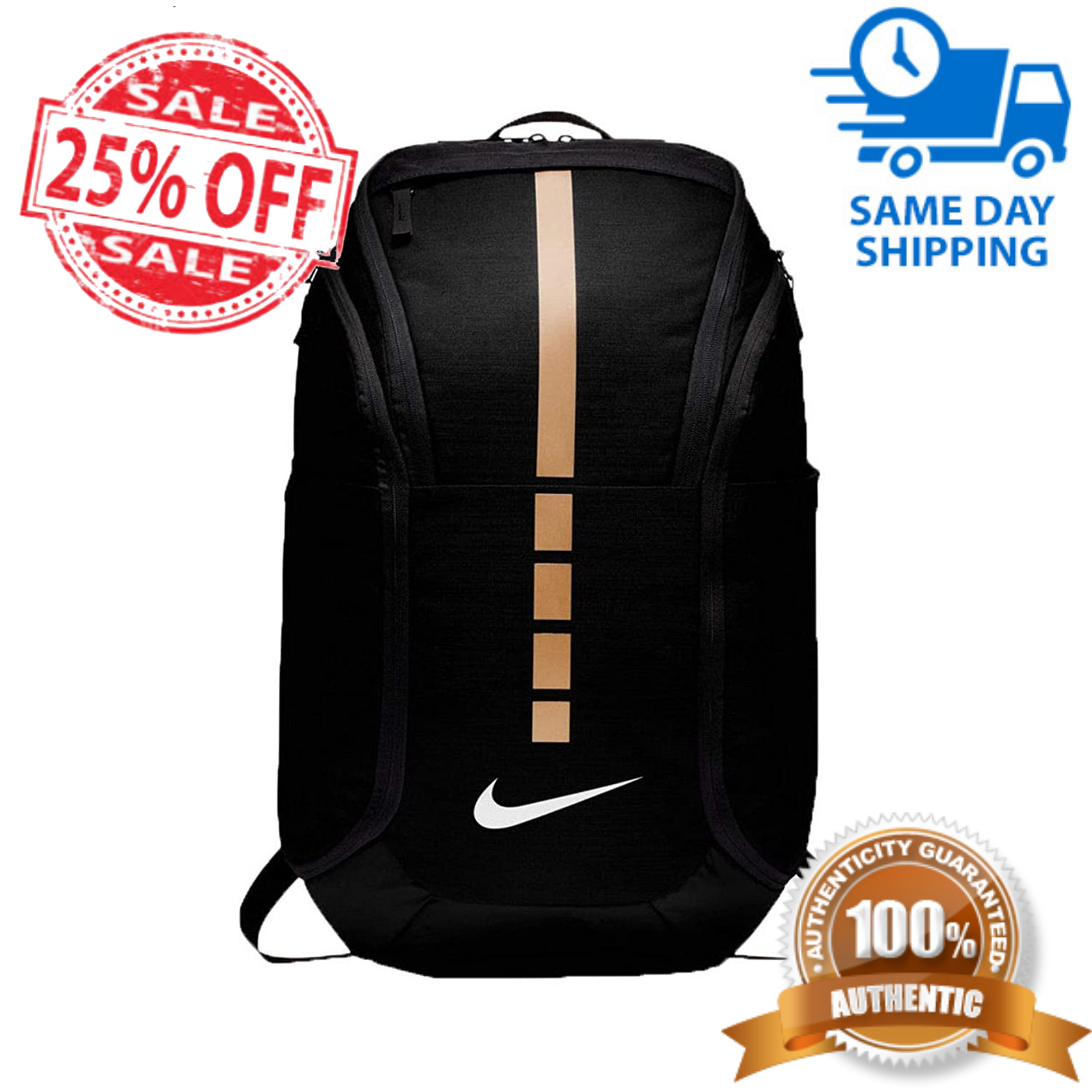 nike backpack black and gold