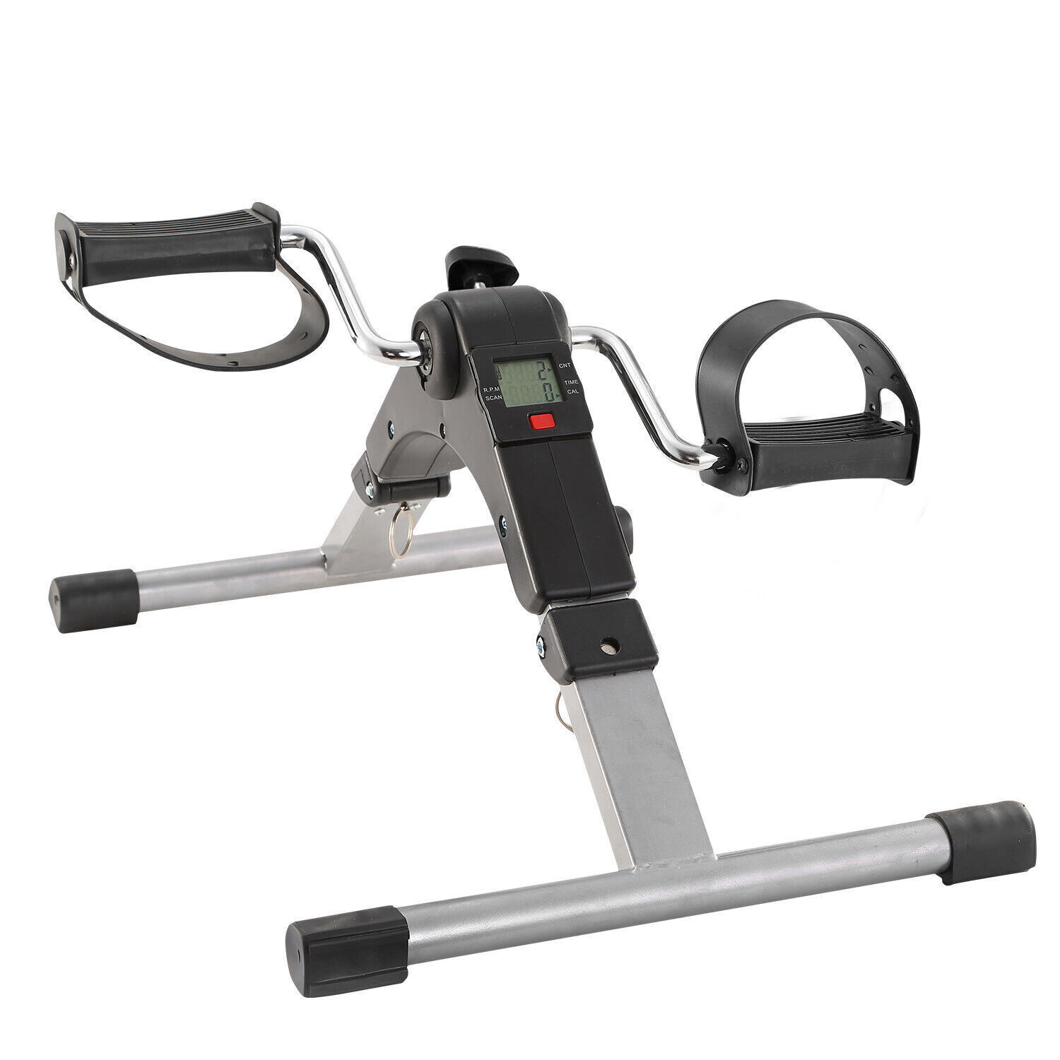 LCD Foldable Under Desk Stationary Exercise Bike - Arm Leg Foot Pedal Exerciser