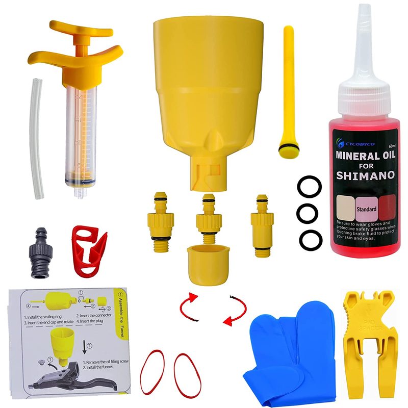 Brake Bleed Kit for Shimano Hydraulic Disc Brakes with 60Ml Mineral Oil Fluid