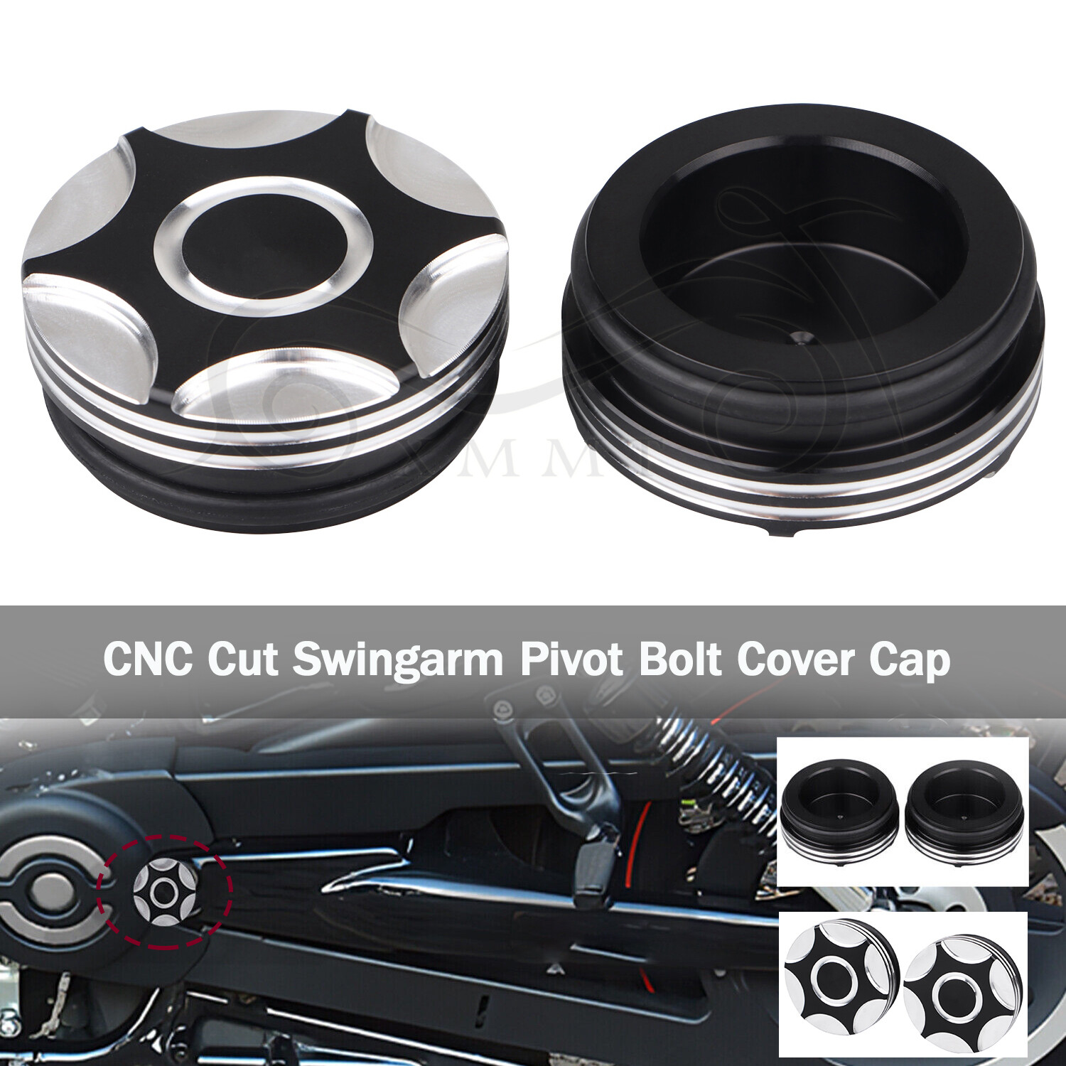 Cicada42 専用 Motorcycle Black CNC Swingarm Pivot Covers Fit For Harley