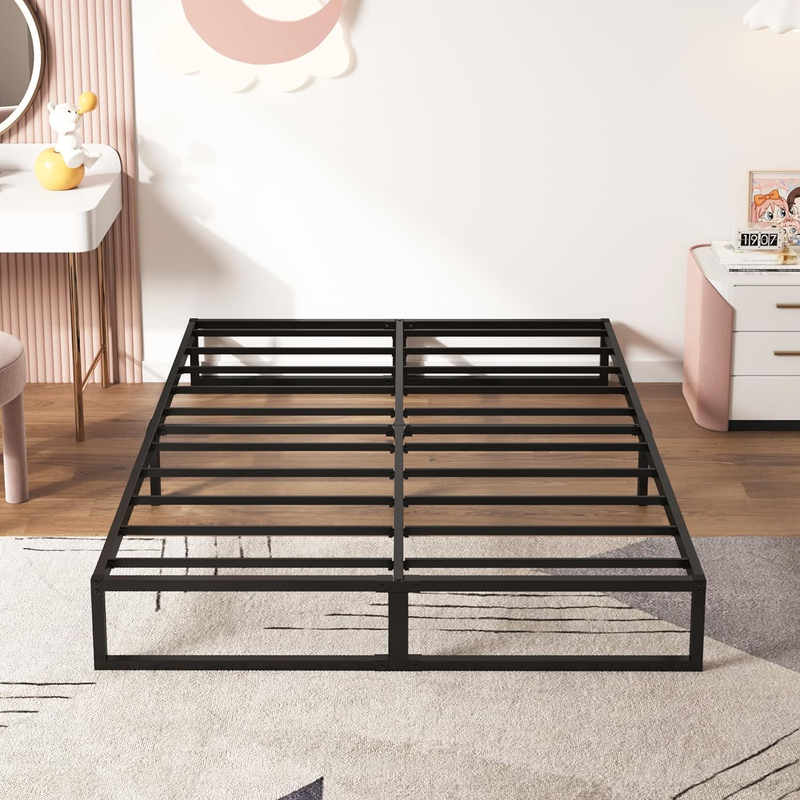 Twin Bed Frame with Headboard and Footboard,16 Inch Bed Frame Twin Vintage Style
