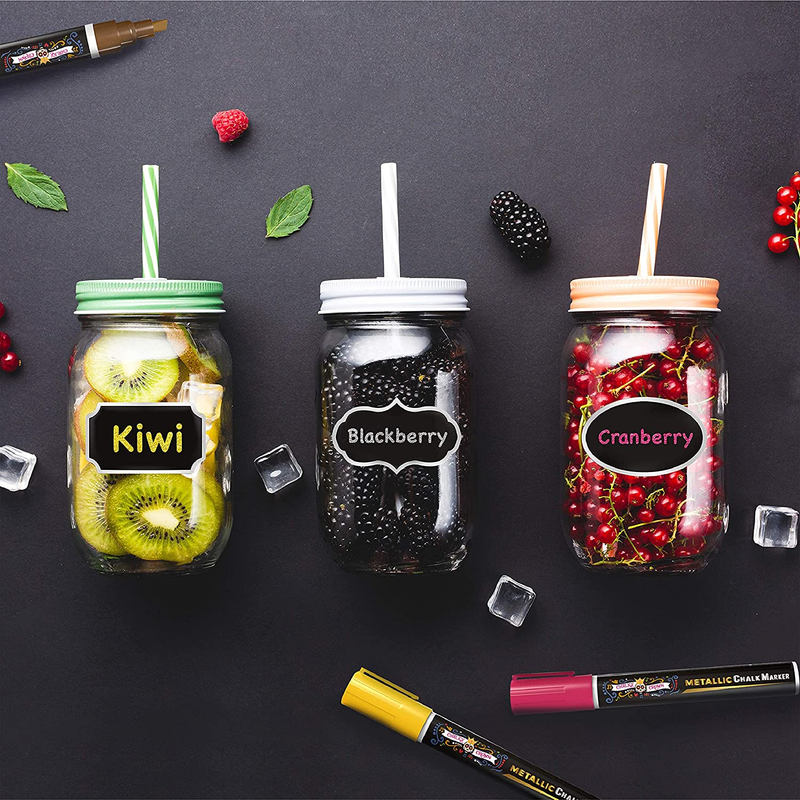 Metallic Liquid Chalk Markers - Dry Erase Marker Pens - Chalk Markers for Chalkb