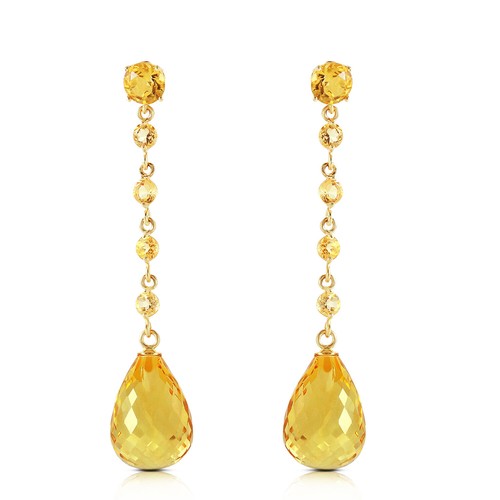 Pre-owned Galaxy Gold Products 23 Carat 14k Solid Yellow Gold View Citrine Earrings