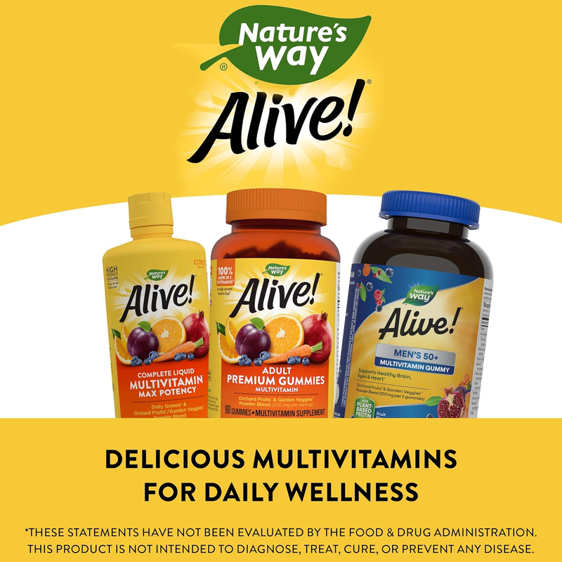 Nature’s Way Alive! Men’s 50+ Daily Gummy Multivitamins, Supports Healthy Brain