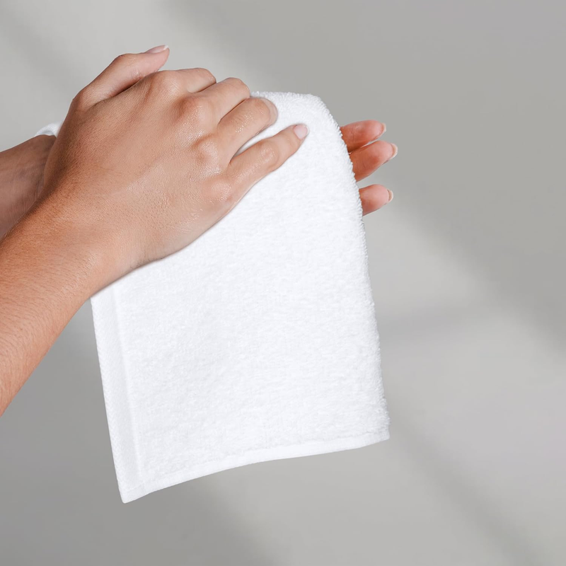 100% Cotton Washcloths for Bathroom, Fast Drying Salon Towels, Soft and Highly A
