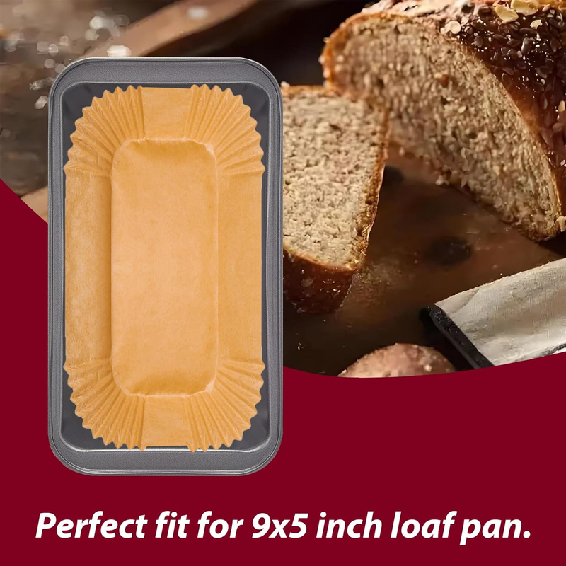 Loaf Pan Liners, 125PCS Loaf Breads Liners for Baking Bread 9x5, Non-Stick Dispo