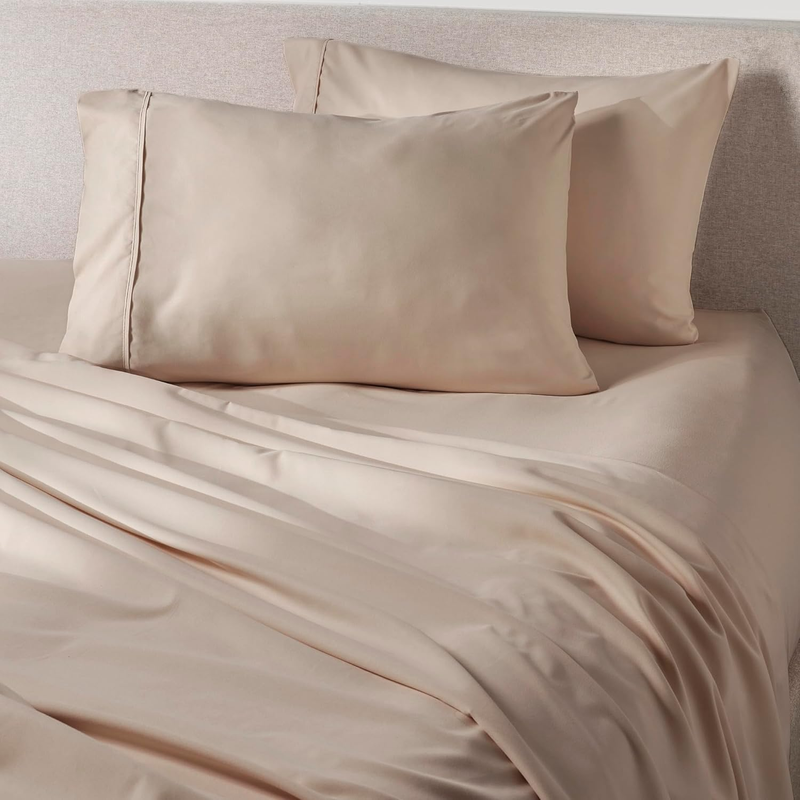 Toasted Marshmallow Sheet Set - 1500Tc Level of Softness - Extra Soft Cooling Sheets for Hot Sleepers and Night Sweats - Queen Size