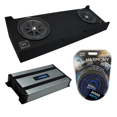 99-06 Chevy Silverado Ext Cab Kicker Comp C12 Dual 12'' Sub Box HA-A800.1 Amp