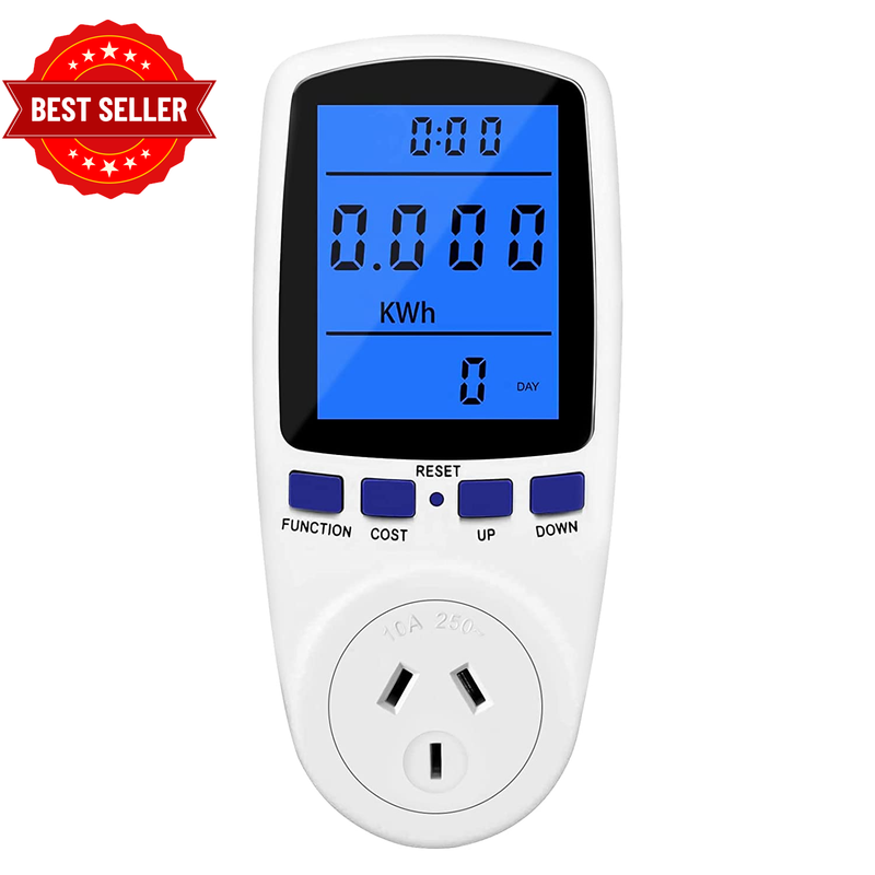 240V Plug Power Meter Energy Usage Monitor Watt Voltage Amp LCD 10A