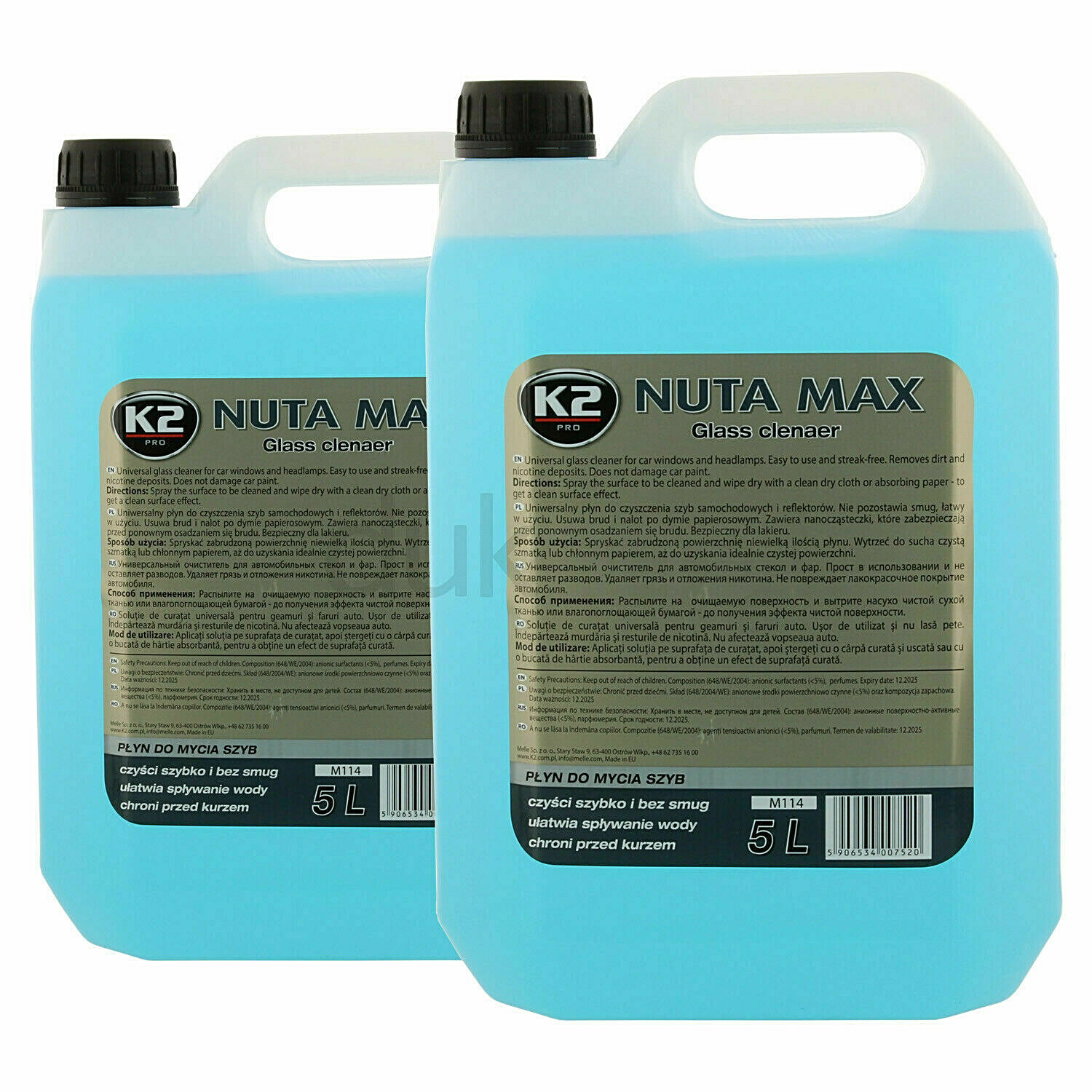 2 K2 NUTA MAX Glasreiniger Nettoyeur de Vitres Nettoyant Universelreiniger 5L