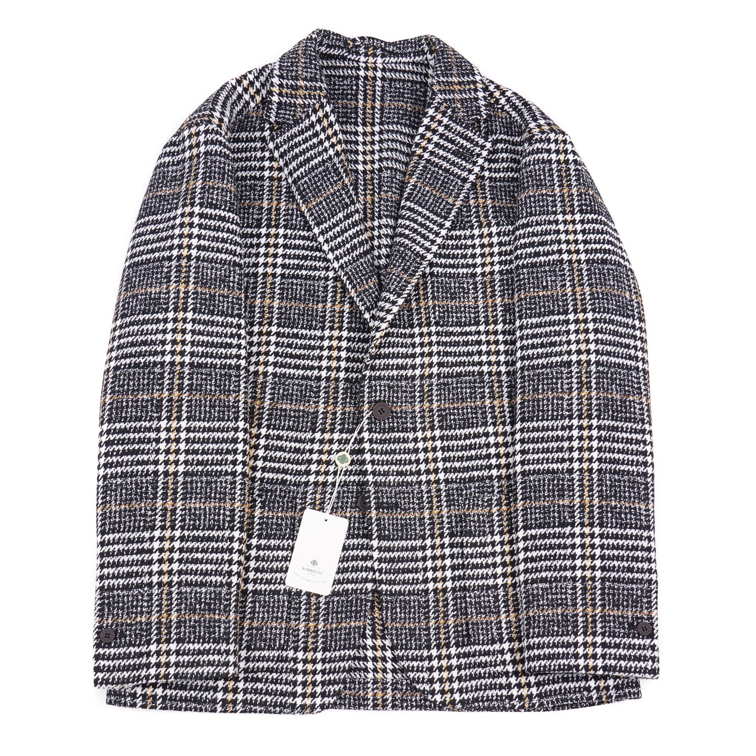 Pre-owned Luigi Borrelli Relaxed-fit Unstructured Layered Plaid Sport Coat 42r In Gray