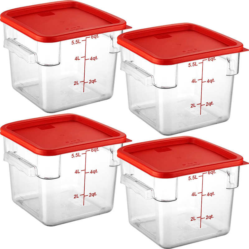 With Red Lid - Nsf Commercial Grade In 6.0 Qt - Sq