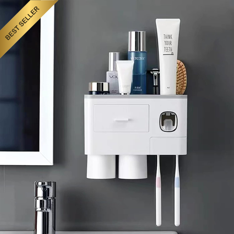 Toothbrush Holder Wall Mounted,Toothbrush Storage Box with Dust Cover, Equipped